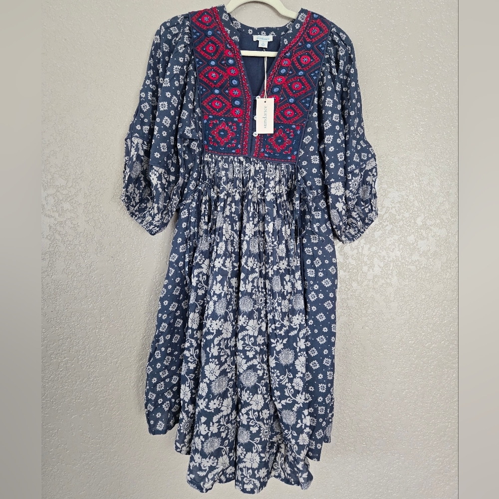 NWT Sundance Embroidered Boho Dress M